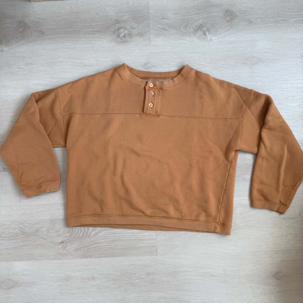 Lisa Says Gah Charlie Henley Pullover Sweatshirt XL